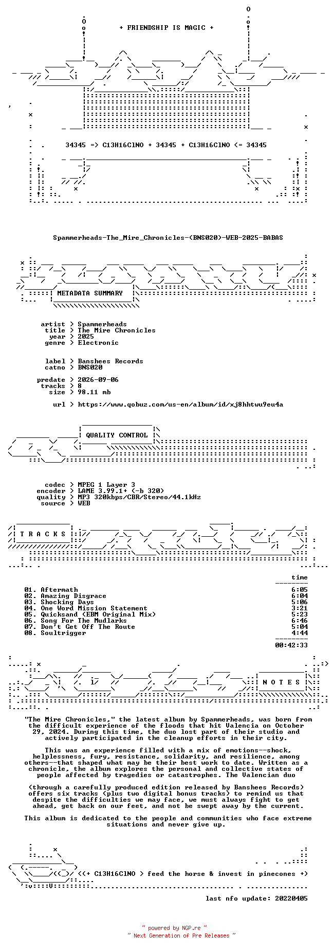 NFO for the release Spammerheads-The_Mire_Chronicles-(BNS020)-WEB-2025-BABAS by BABAS