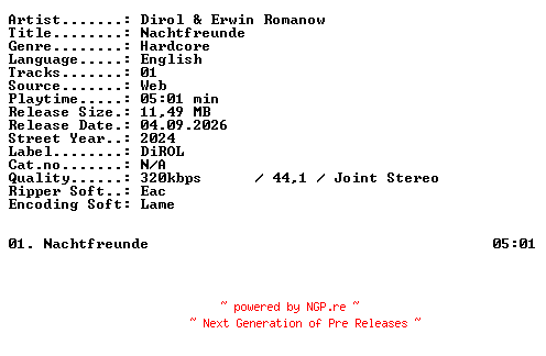 NFO for the release Dirol_and_Erwin_Romanow-Nachtfreunde-SINGLE-WEB-2024-XTC_iNT by XTC_iNT