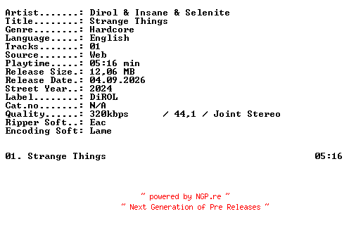 NFO for the release Dirol_and_Insane_and_Selenite-Strange_Things-SINGLE-WEB-2024-XTC_iNT by XTC_iNT