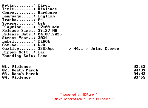 NFO for the release Dirol-Violence-WEB-2024-XTC_iNT by XTC_iNT