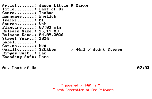 NFO for the release Jason_Little_and_Xarky-Last_of_Us-SINGLE-WEB-2024-XTC_iNT by XTC_iNT