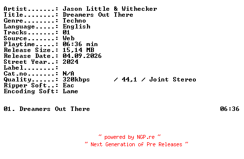 NFO for the release Jason_Little_and_Withecker-Dreamers_Out_There-SINGLE-WEB-2024-XTC_iNT by XTC_iNT