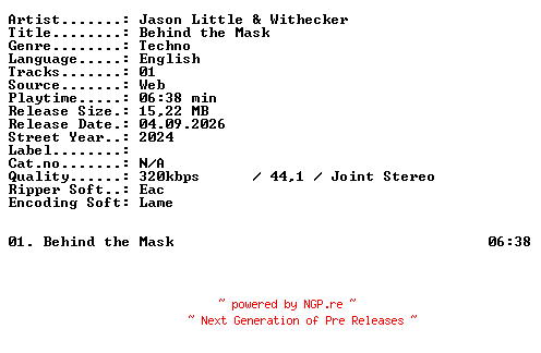 NFO for the release Jason_Little_and_Withecker-Behind_the_Mask-SINGLE-WEB-2024-XTC_iNT by XTC_iNT