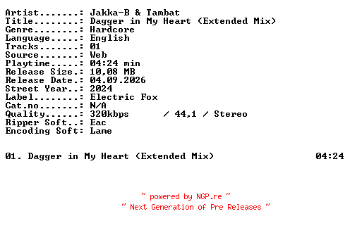NFO for the release Jakka-B_and_Tambat-Dagger_in_My_Heart_(Extended_Mix)-SINGLE-WEB-2024-XTC_iNT by XTC_iNT