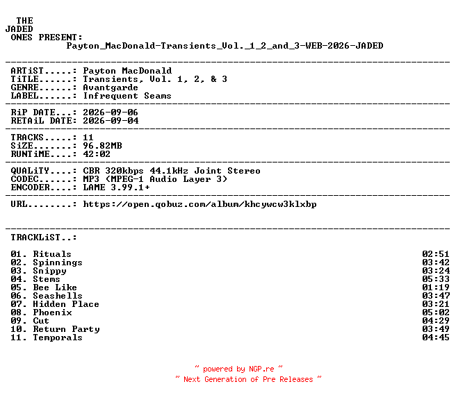 NFO for the release Payton_MacDonald-Transients_Vol._1_2_and_3-WEB-2026-JADED by JADED