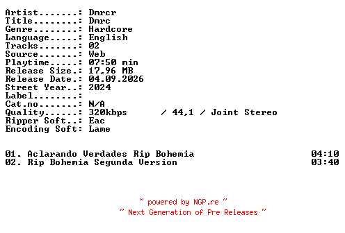 NFO for the release DMRCR-DMRC-WEB-2024-XTC_iNT by XTC_iNT