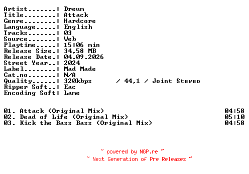NFO for the release Dreum-Attack-WEB-2024-XTC_iNT by XTC_iNT