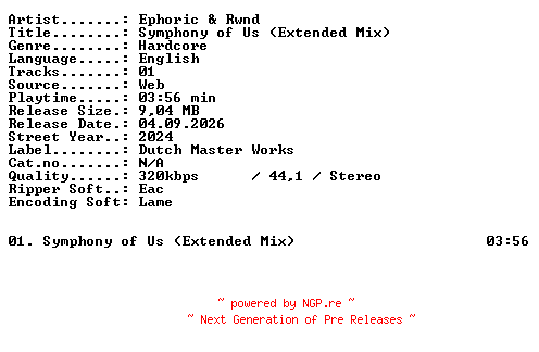 NFO for the release Ephoric_and_Rwnd-Symphony_of_Us_(Extended_Mix)-SINGLE-WEB-2024-XTC_iNT by XTC_iNT