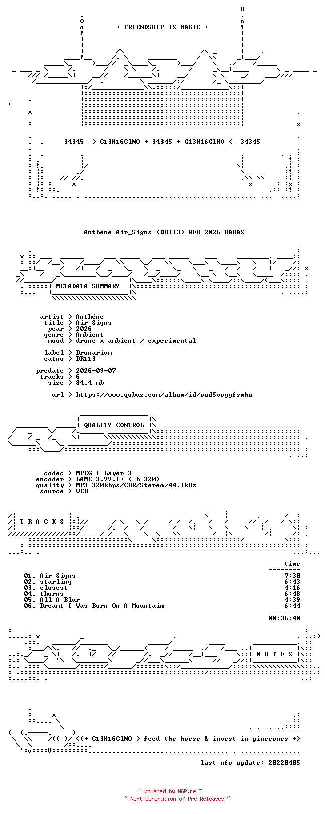 NFO for the release Anthene-Air_Signs-(DR113)-WEB-2026-BABAS by BABAS