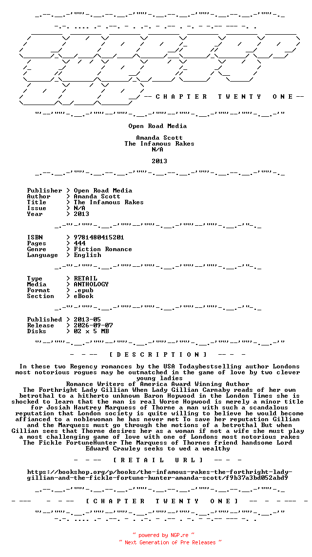 NFO for the release Open.Road.Media.-.The.Infamous.Rakes.2013.RETAIL.EPUB.eBook-CTO by CTO