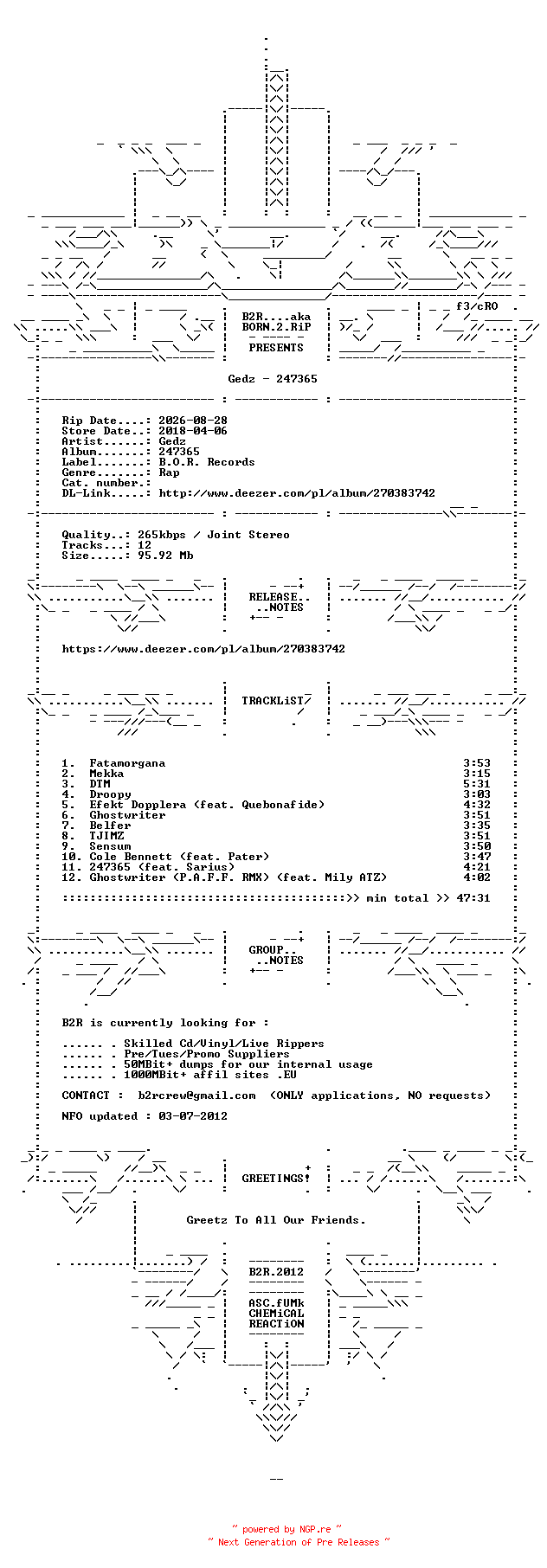 NFO for the release Gedz-247365-WEB-PL-2018-B2RPL by B2RPL