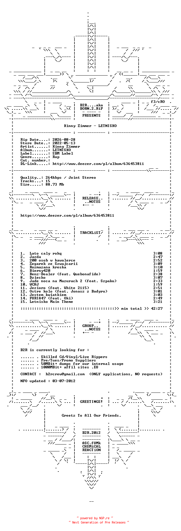 NFO for the release Kinny_Zimmer-LETNISKO-WEB-PL-2022-B2RPL by B2RPL