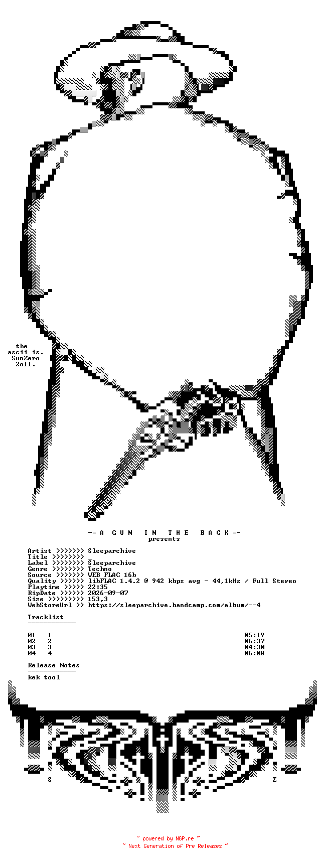 NFO for the release Sleeparchive-_-16BIT-WEB-FLAC-2026-AGITB by AGITB