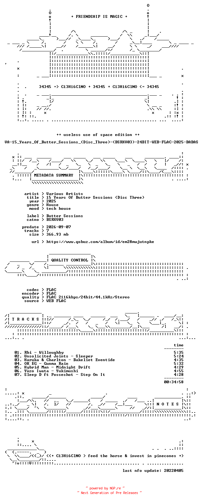 NFO for the release VA-15_Years_Of_Butter_Sessions_(Disc_Three)-(BSRXV03)-24BIT-WEB-FLAC-2025-BABAS by BABAS