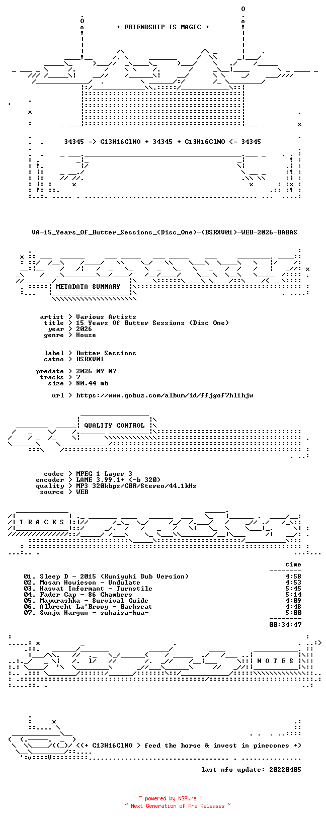 NFO for the release VA-15_Years_Of_Butter_Sessions_(Disc_One)-(BSRXV01)-WEB-2026-BABAS by BABAS