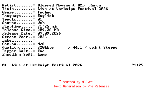 NFO for the release BLURRED_MOVEMENT_B2B_RAMON-Live_at_Verknipt_Festival_2026-WEB-2026-XTC_iNT by XTC_iNT