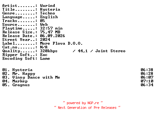 NFO for the release Warind-Hysteria-WEB-2024-XTC_iNT by XTC_iNT