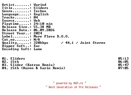 NFO for the release Warind-Sliders-WEB-2024-XTC_iNT by XTC_iNT