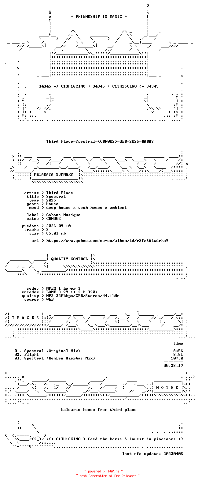 NFO for the release Third_Place-Spectral-(CBN002)-WEB-2025-BABAS by BABAS