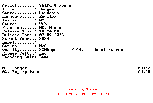 NFO for the release Shifu_and_Pengo-Danger-WEB-2024-XTC_iNT by XTC_iNT