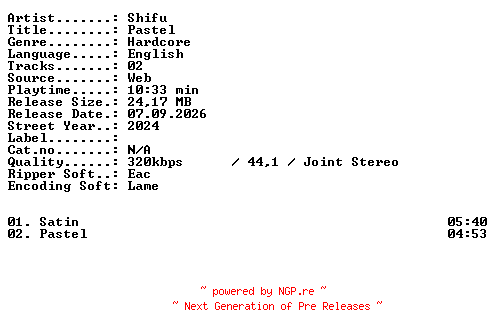 NFO for the release Shifu-Pastel-WEB-2024-XTC_iNT by XTC_iNT