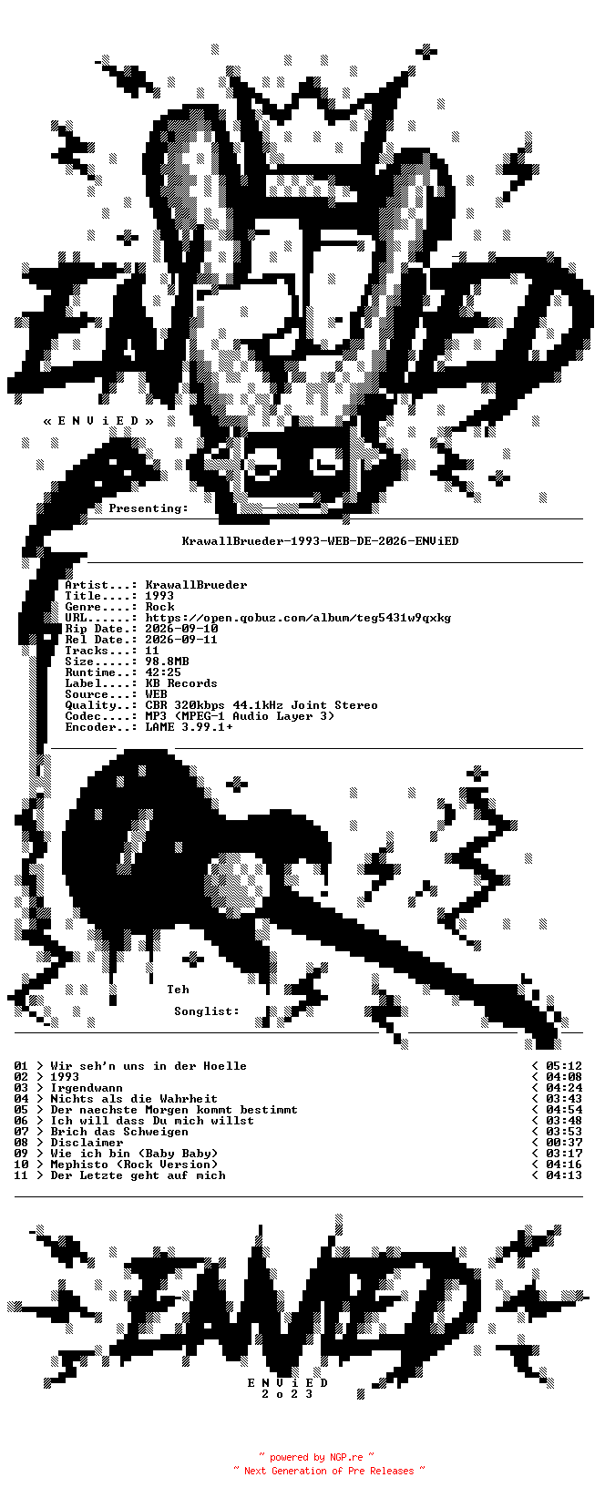 NFO for the release KrawallBrueder-1993-WEB-DE-2026-ENViED by ENViED