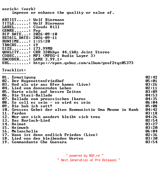 NFO for the release Wolf_Biermann-Wolf_Biermann-WEB-DE-2026-ENRiCH by ENRiCH