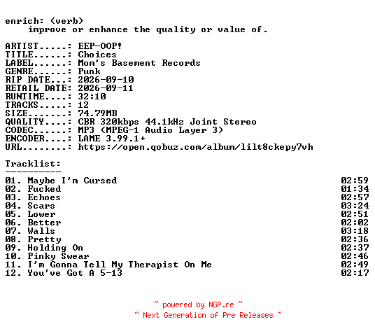 NFO for the release EEP-OOP-Choices-WEB-2026-ENRiCH by ENRiCH