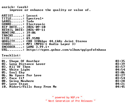 NFO for the release Locust-Spectral-WEB-2026-ENRiCH by ENRiCH