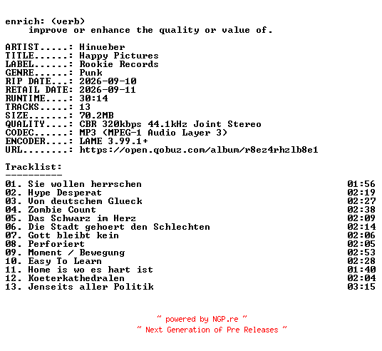 NFO for the release Hinueber-Happy_Pictures-WEB-DE-2026-ENRiCH by ENRiCH