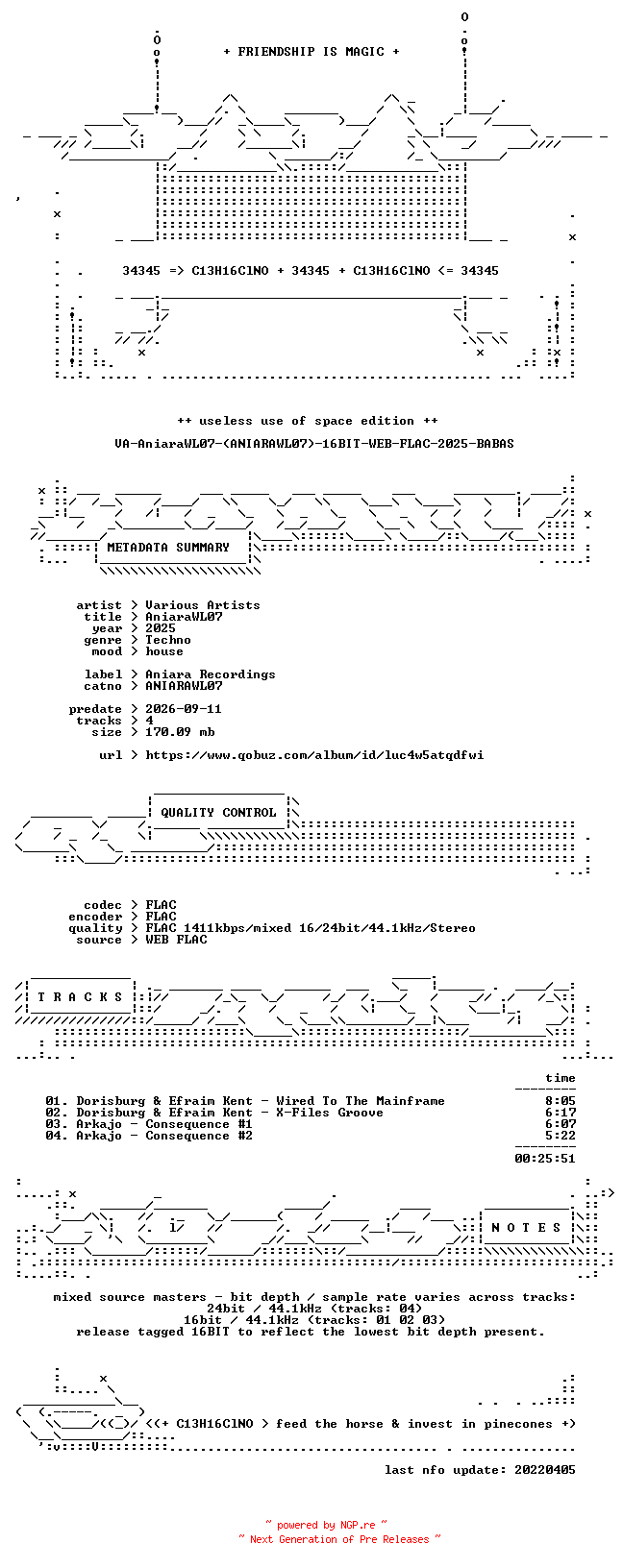 NFO for the release VA-AniaraWL07-(ANIARAWL07)-16BIT-WEB-FLAC-2025-BABAS by BABAS