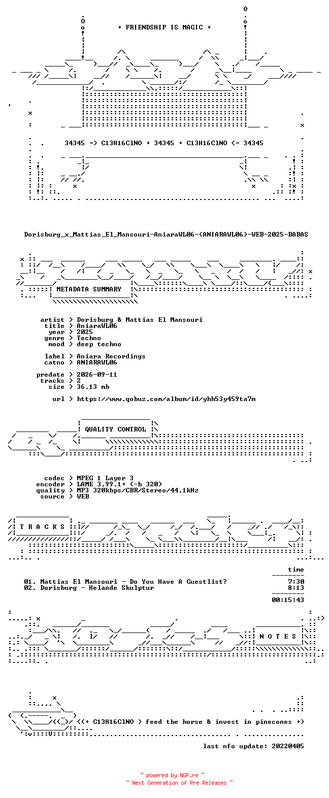 NFO for the release Dorisburg_x_Mattias_El_Mansouri-AniaraWL06-(ANIARAWL06)-WEB-2025-BABAS by BABAS