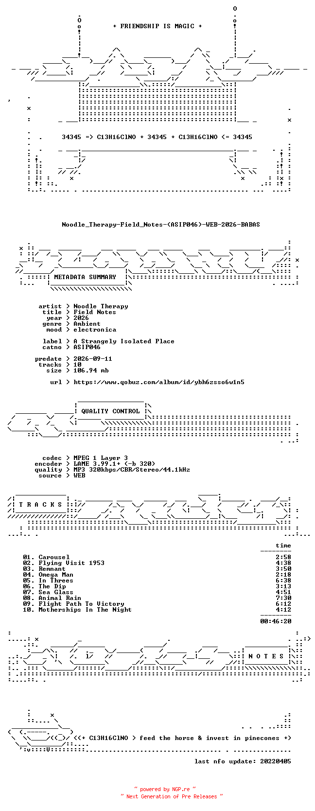 NFO for the release Noodle_Therapy-Field_Notes-(ASIP046)-WEB-2026-BABAS by BABAS