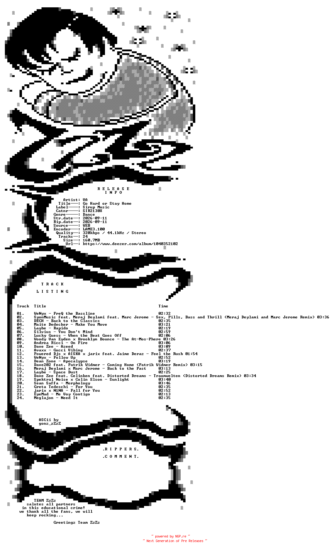 NFO for the release VA_-_Go_Hard_or_Stay_Home-(SIR2130X)-WEB-2026-ZzZz by ZzZz