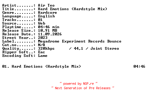 NFO for the release Air_Teo-Hard_Emotions_(Hardstyle_Mix)-SINGLE-WEB-2023-XTC_iNT by XTC_iNT