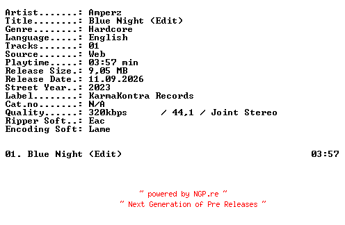 NFO for the release Amperz-Blue_Night_(Edit)-SINGLE-WEB-2023-XTC_iNT by XTC_iNT