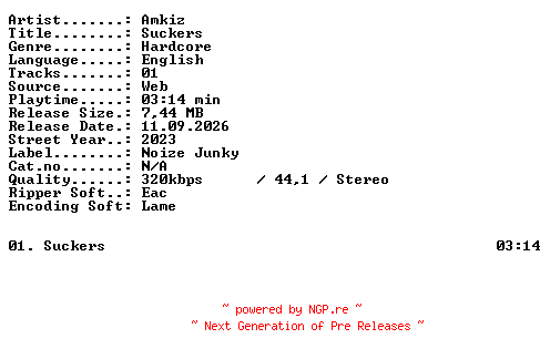 NFO for the release Amkiz-Suckers-SINGLE-WEB-2023-XTC_iNT by XTC_iNT