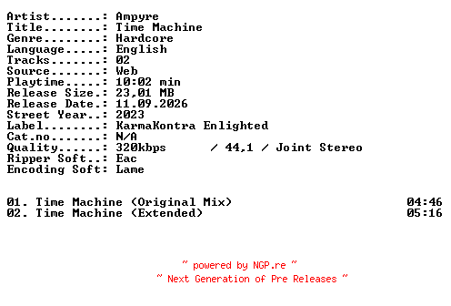 NFO for the release Ampyre-Time_Machine-WEB-2023-XTC_iNT by XTC_iNT