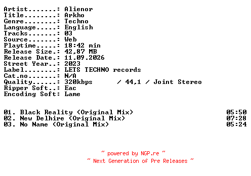 NFO for the release Alienor-Arkho-WEB-2023-XTC_iNT by XTC_iNT