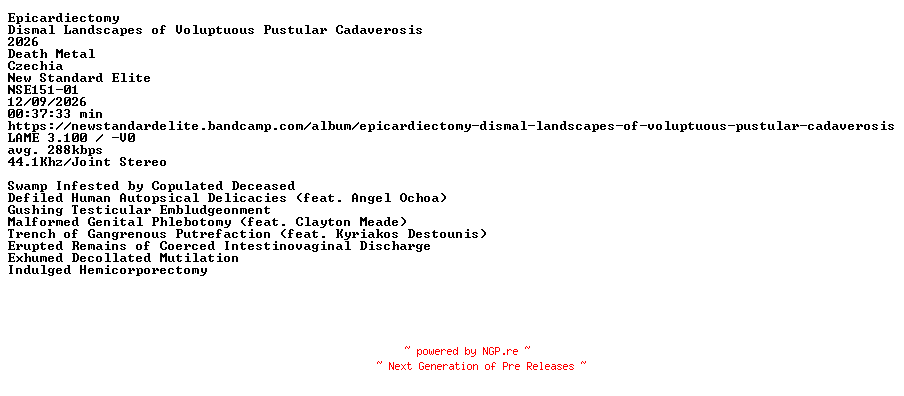 NFO for the release Epicardiectomy-Dismal_Landscapes_of_Voluptuous_Pustular_Cadaverosis-CD-2026-DiTCH by DiTCH