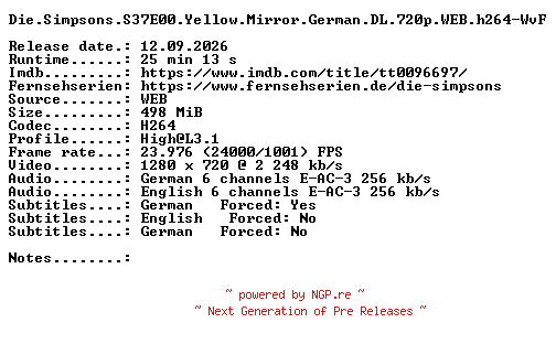 NFO for the release Die.Simpsons.S37E00.Yellow.Mirror.German.DL.720p.WEB.h264-WvF by WvF