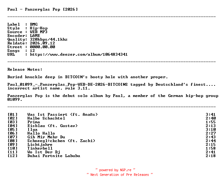 NFO for the release Paul-Panzerglas_Pop-DE-PROPER-WEB-2026-YourShitPushedInByThis by YourShitPushedInByThis