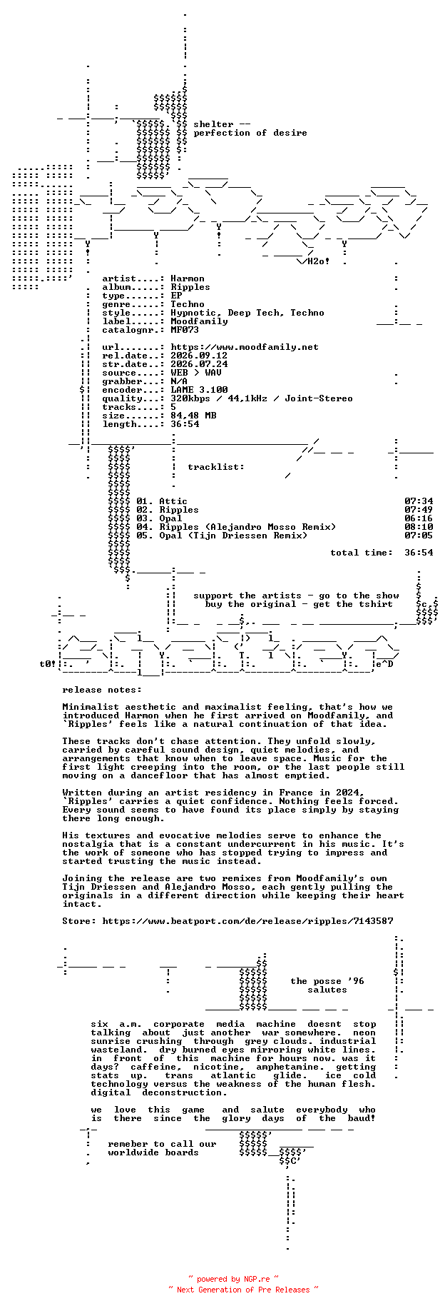 NFO for the release Harmon--Ripples-(MF073)-WEB-2026-SHELTER by SHELTER