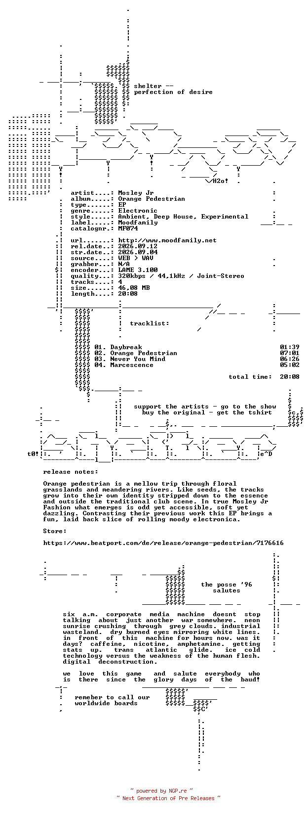 NFO for the release Mosley_Jr--Orange_Pedestrian-(MF074)-WEB-2026-SHELTER by SHELTER