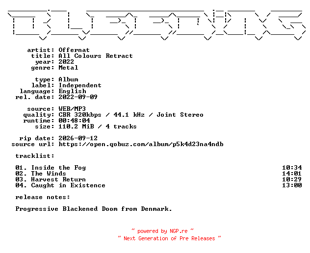 NFO for the release Offernat-All_Colours_Retract-WEB-2022-BLEEDiNG by BLEEDiNG