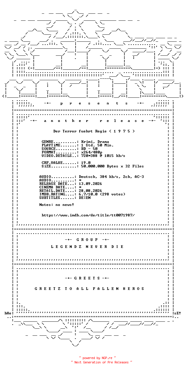 NFO for the release Der.Terror.fuehrt.Regie.German.1975.AC3.BDRip.x264-TM by TM