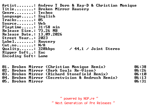 NFO for the release Andrew_T_Dorn_and_Kay-D_and_Christian_Monique-Broken_Mirror_Rawsery-WEB-2023-XTC_iNT by XTC_iNT