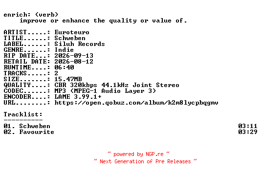 NFO for the release Euroteuro-Schweben-EP-WEB-DE-2026-ENRiCH by ENRiCH