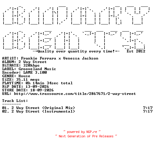 NFO for the release Frankie_Ferrara_x_Venessa_Jackson-2_Way_Street-(GM132)-WEB-2026-BB by BB