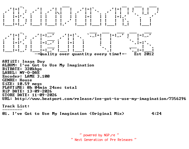 NFO for the release Inaya_Day-Ive_Got_To_Use_My_Imagination-(NOD0032F)-SINGLE-WEB-2026-BB by BB